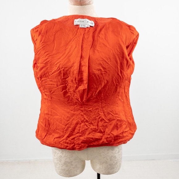 Vintage 80s S/M Quilted Blazer Jacket Orange - Picture 11 of 11